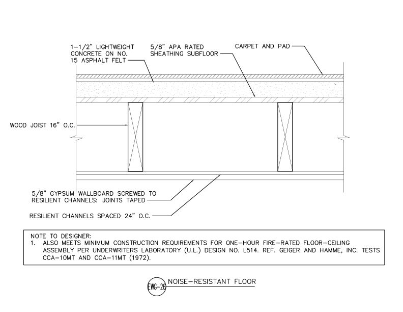 Noise-Resistant Floor Assembly (DT-EWG-26)