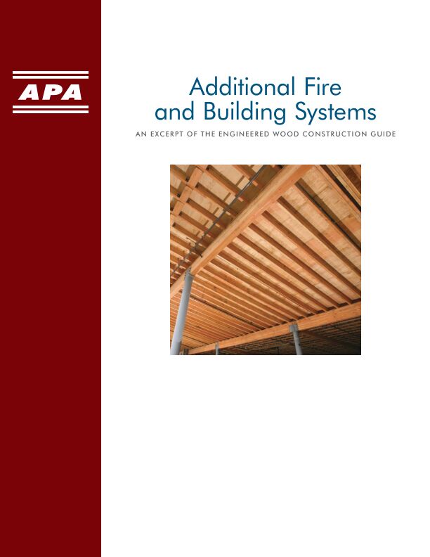 APA Engineered Wood Construction Guide (E30X-AFBS)

Comprehensive guide to engineered wood construction systems for both residential and commercial/industrial buildings. Includes information on plywood and oriented strand board (wood structural panels), glulam, I-joists, structural composite lumber, typical specifications and design recommendations for floor, wall and roof systems, diaphragms, shear walls, fire-rated systems and methods of finishing. Revised December 2016 (Errata 2023).