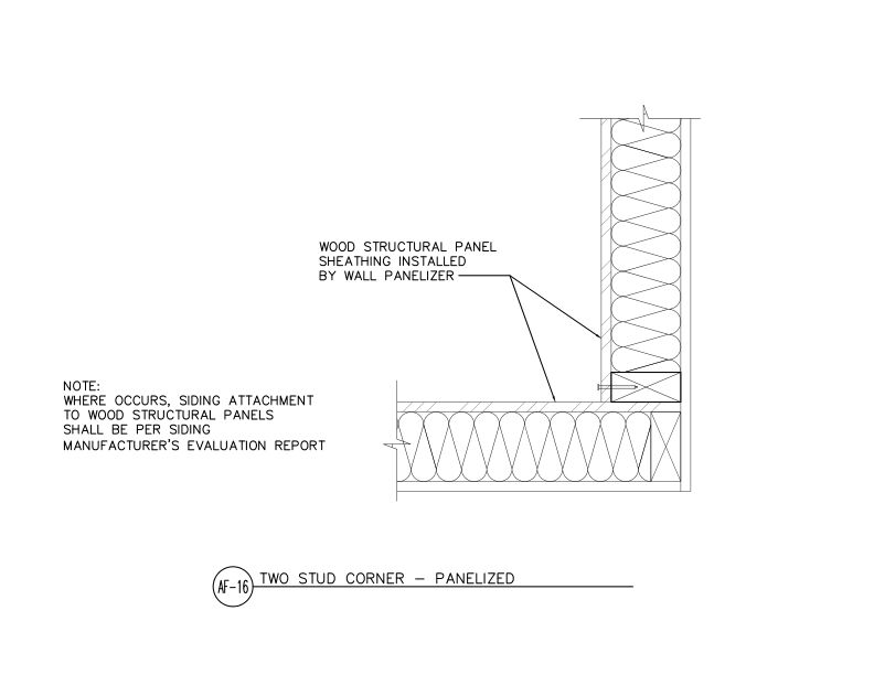 Two-Stud Inside Corner for Wall Panelization (DT-AF-16)