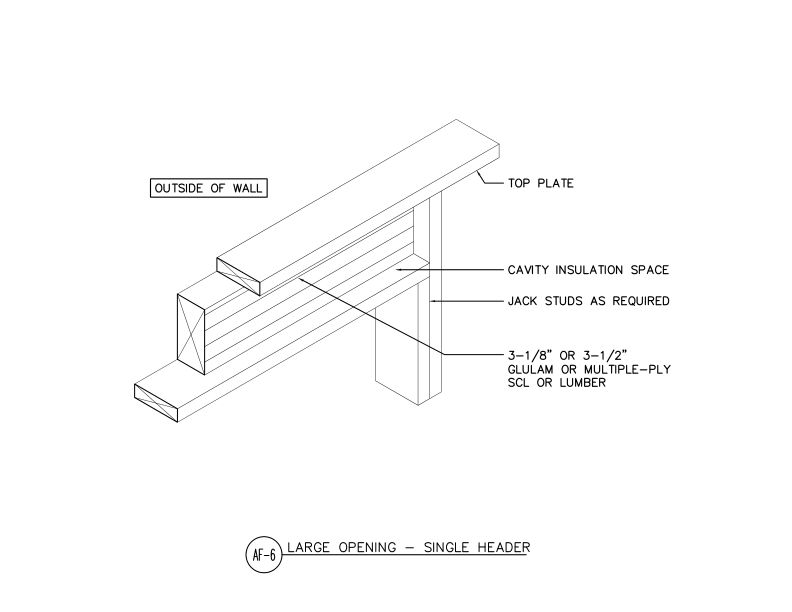 Large Opening Single Headers (DT-AF-6)