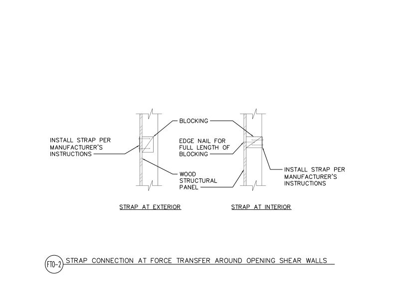 Strap Connection at Force Transfer Around Openings Shear Walls (DT-FTO-2)