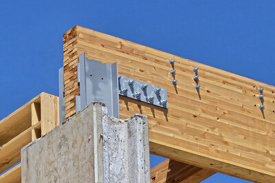 fertilizer bins being constructed using Glulam Beams