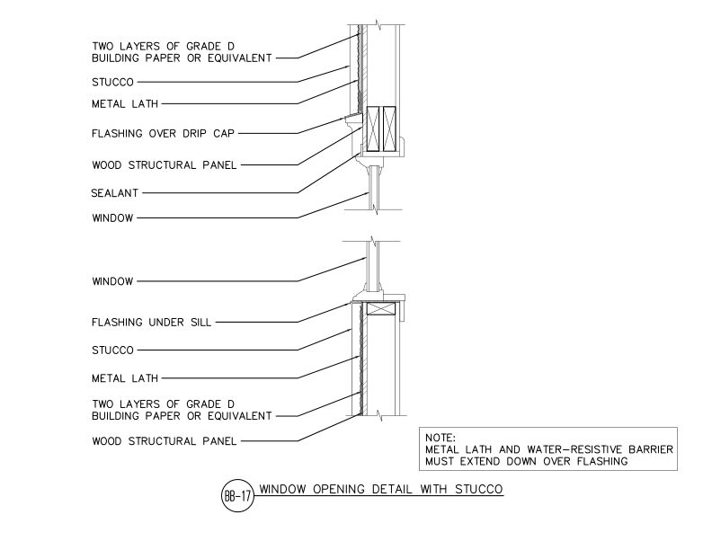 Window Opening Detail—Stucco (DT-BB-17)