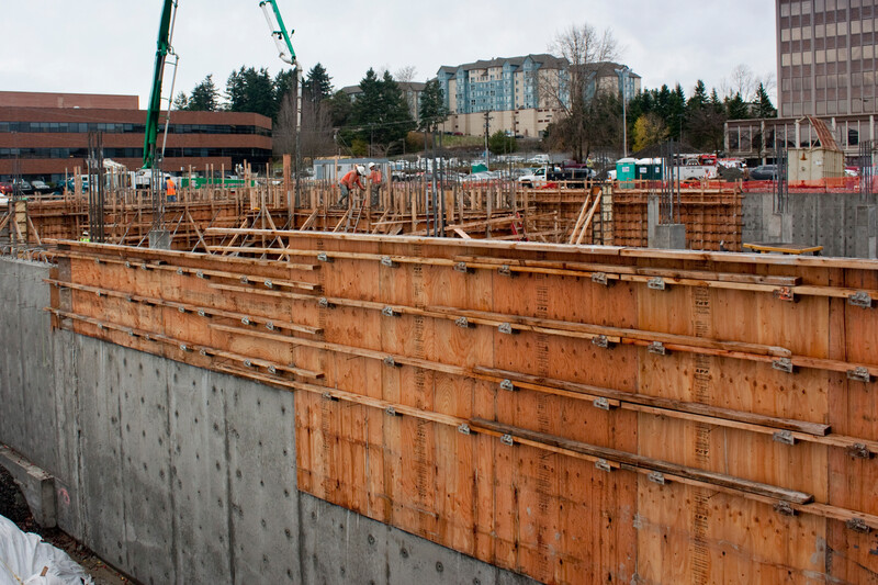concrete forms on a concrete structure