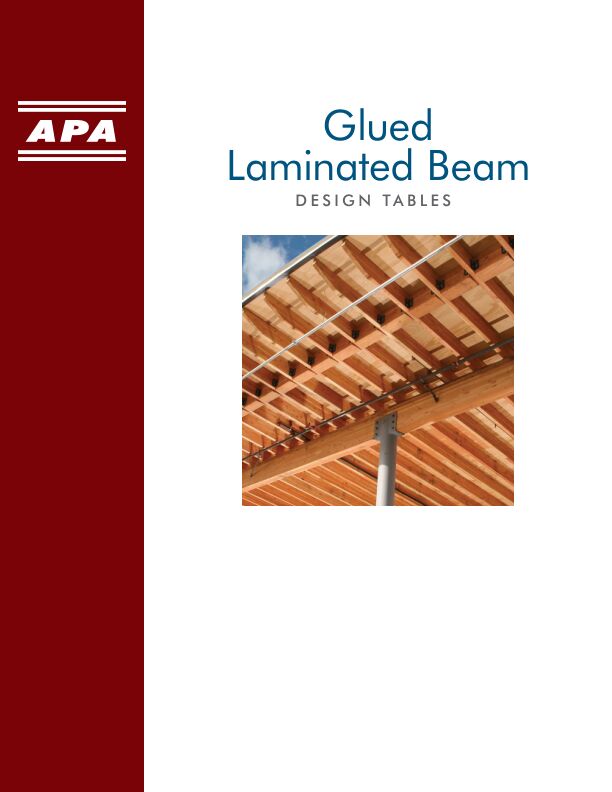 Glulam Laminated Beam Design Tables Guide (S475)

Glued laminated beam design tables provide recommended preliminary design loads for two of the most common glulam beam applications: roofs and floors. The tables include values for section properties and capacities and allowable loads for simple span and cantilevered beams.	

3/1/2020