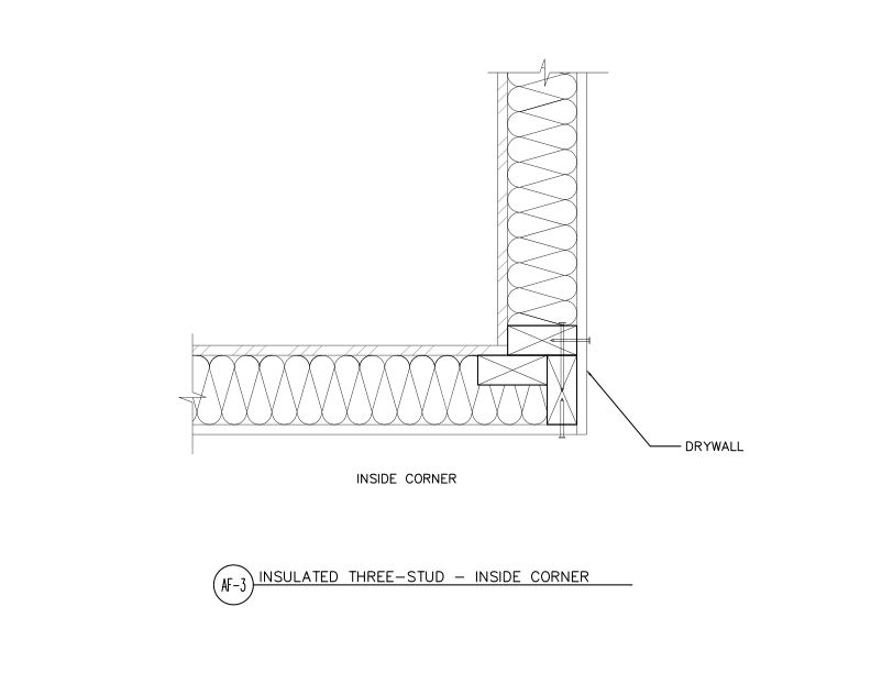 Insulated Three-Stud Corner - Inside Corner (DT-AF-3)