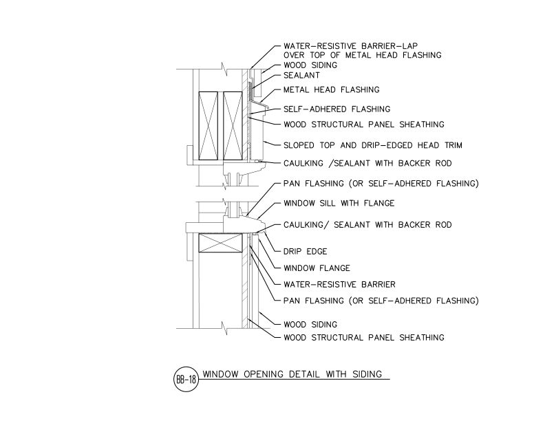 Window Opening Detail—Wood Siding (DT-BB-18)