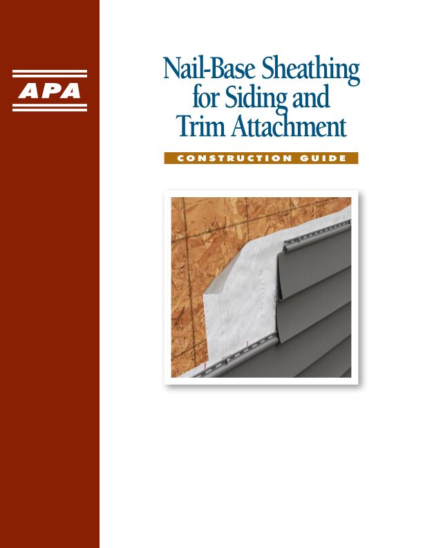 Nail-Base Sheathing for Siding and Trim Attachment Construction Guide (Q250)

This guide provides an easy method for determining the type and spacing of siding fasteners to satisfy building code requirements when using wood structural panel sheathing as a nail base.	

6/1/2015