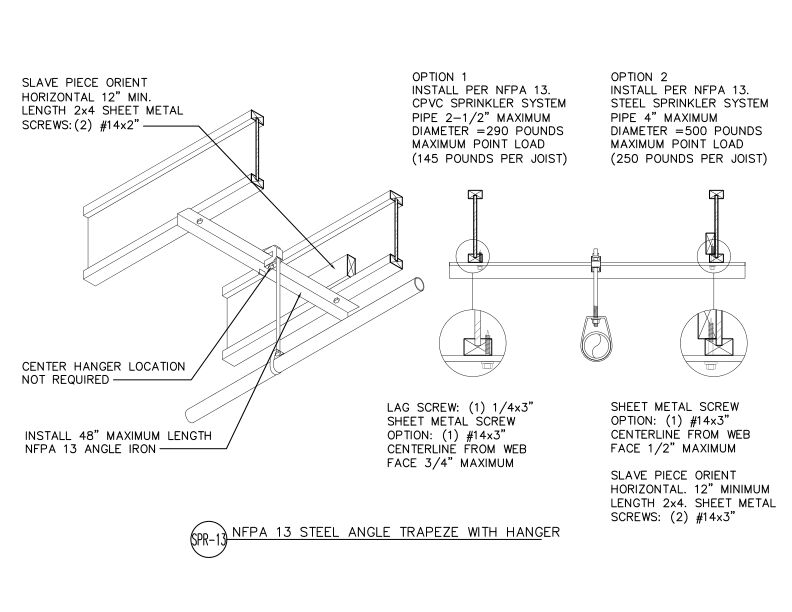 NFPA 13 Steel Angle Trapeze with Hanger (DT-SPR-13)