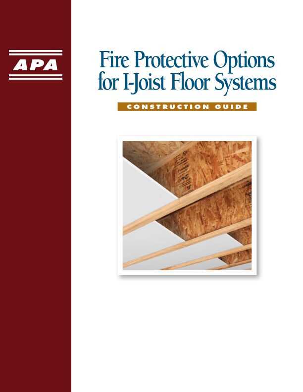 Fire Protective Options for I-Joist Floor Systems Construction Guide (R425)

This brochure describes several options that satisfy fire-protective membrane requirements of the 2012, 2015 and 2018 International Residential Code (IRC) related to I-joist floor systems, including construction details. Revised April 2019.